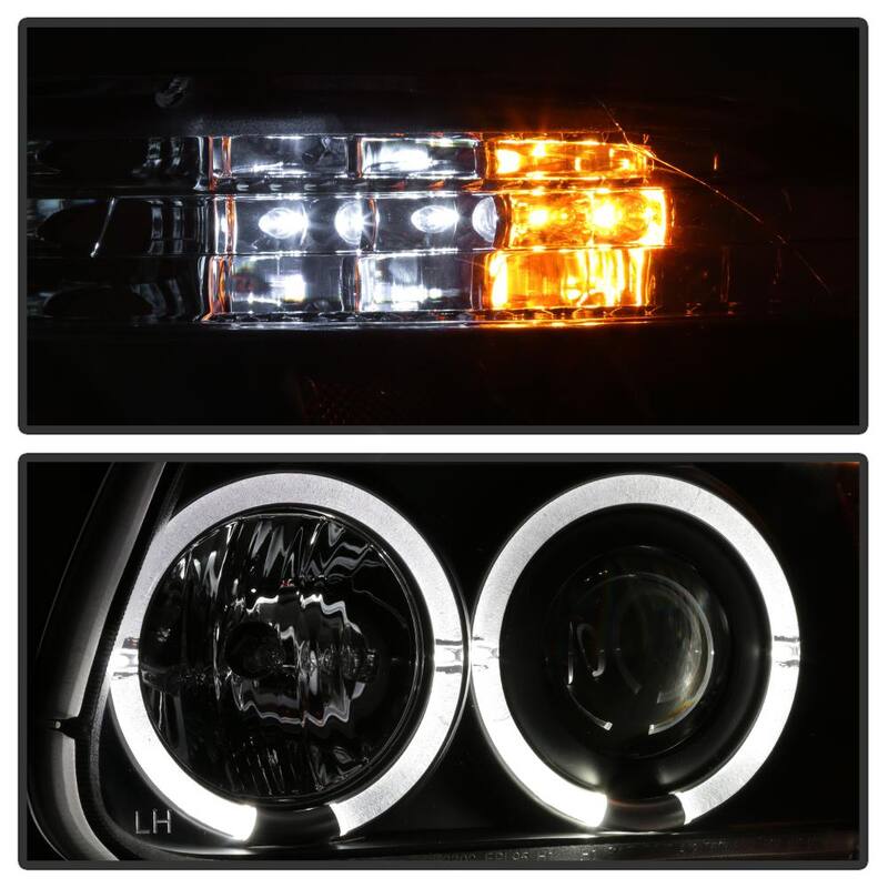 Spyder Auto Ford Explorer 95-01 1PC Projector Headlights - LED Halo - Black - High H1 (Included) - Low H1 (Included) - 5010131