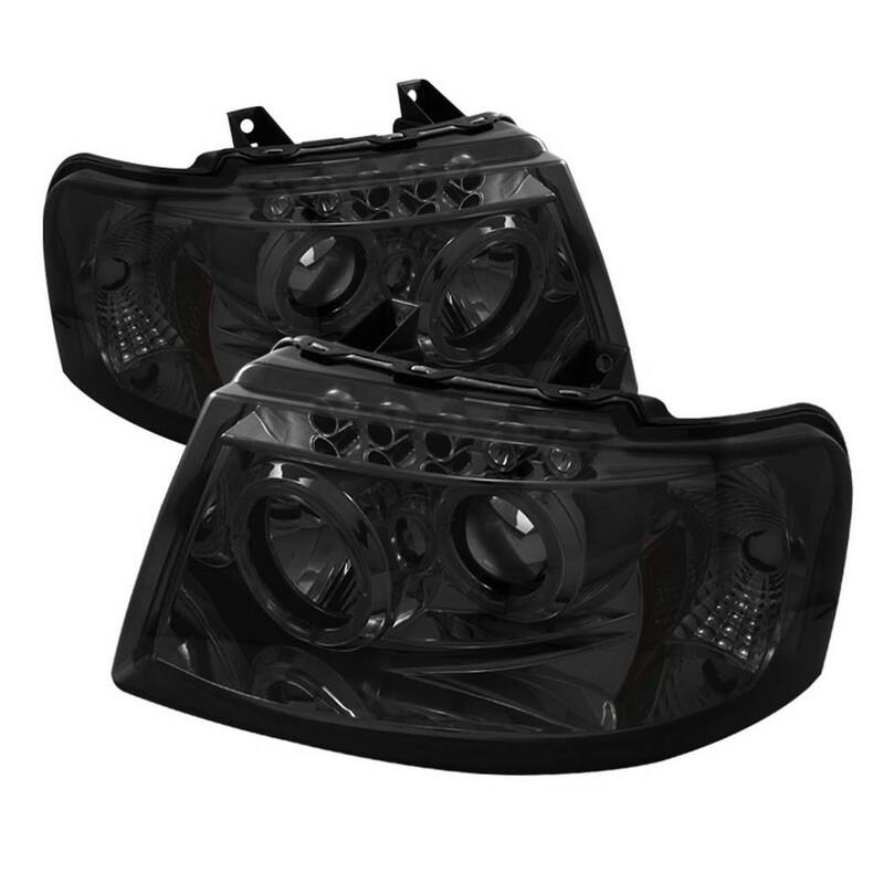 Spyder Auto Ford Expedition 03-06 Projector Headlights - LED Halo - LED ( Replaceable LEDs ) - Smoke - 5033918