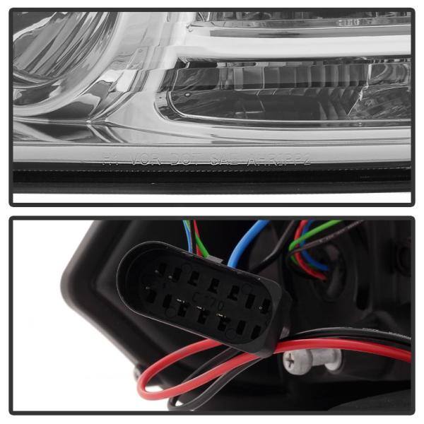 Spyder Auto Dodge Ram 1500/2500/3500 13-16 Projector Headlight(Not compatible on models wQuad Lamp Headlights)Light Bar DRL - Chrome - 5080905