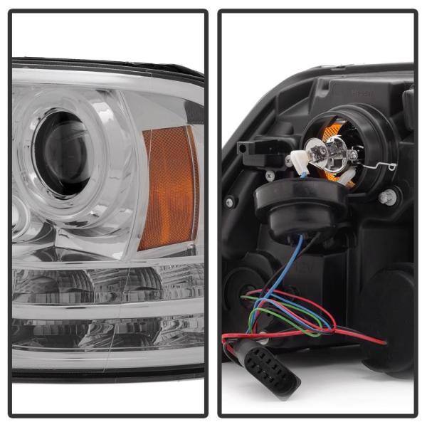 Spyder Auto Dodge Ram 1500/2500/3500 13-16 Projector Headlight(Not compatible on models wQuad Lamp Headlights)Light Bar DRL - Chrome - 5080905