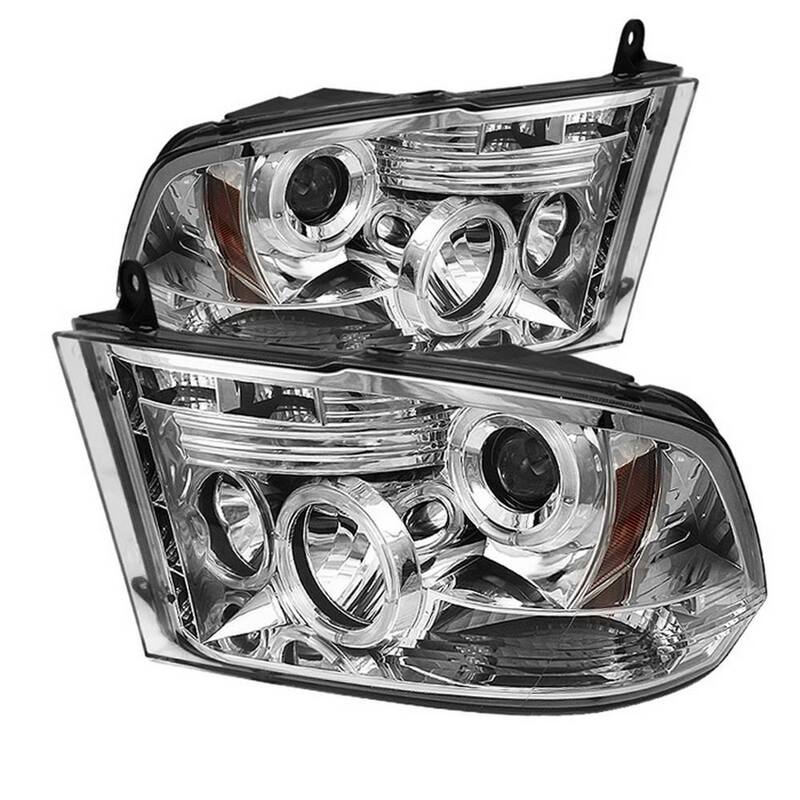 Spyder Auto Dodge Ram 1500 09-16 / Ram 2500/3500 10-16 Projector Headlights - Halogen Model Only - LED Halo - Chrome - - 5010049