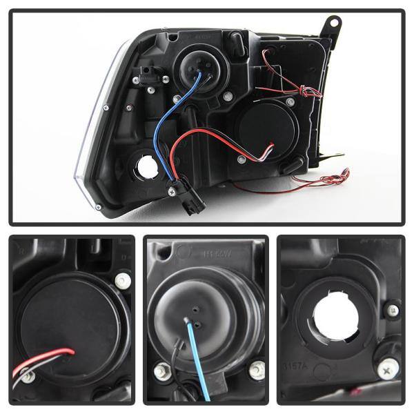 Spyder Auto Dodge Ram 1500 09-16 / Ram 2500/3500 10-16 Projector Headlights - Halogen Model Only - LED Halo - Chrome - - 5010049