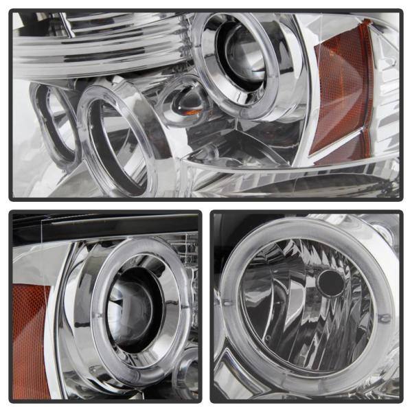 Spyder Auto Dodge Ram 1500 09-16 / Ram 2500/3500 10-16 Projector Headlights - Halogen Model Only - LED Halo - Chrome - - 5010049