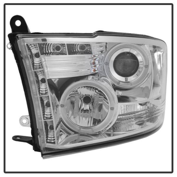 Spyder Auto Dodge Ram 1500 09-16 / Ram 2500/3500 10-16 Projector Headlights - Halogen Model Only - LED Halo - Chrome - - 5010049