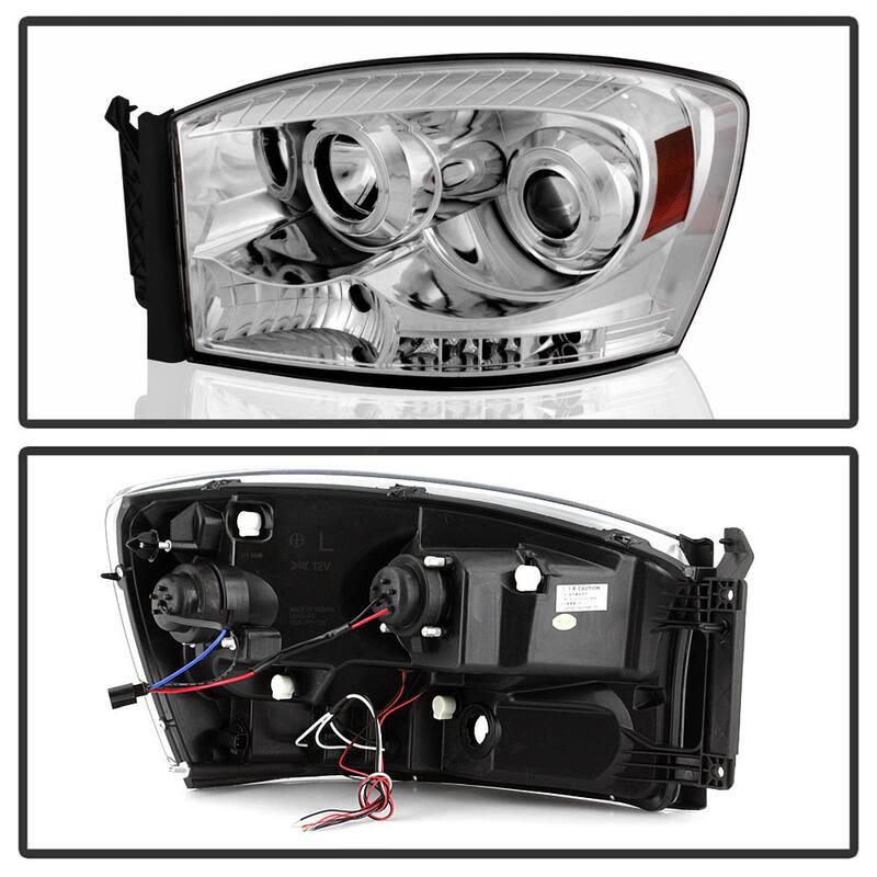 Spyder Auto Dodge Ram 1500 06-08 / Ram 2500/3500 06-09 Projector Headlights - LED Halo - LED ( Replaceable LEDs ) - Chrome - 5010018