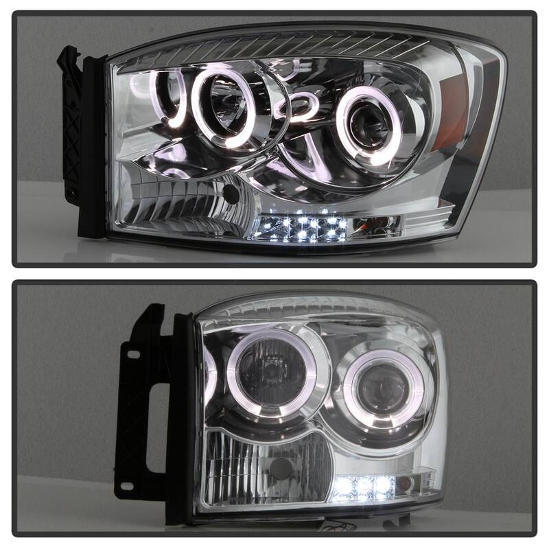 Spyder Auto Dodge Ram 1500 06-08 / Ram 2500/3500 06-09 Projector Headlights - LED Halo - LED ( Replaceable LEDs ) - Chrome - 5010018