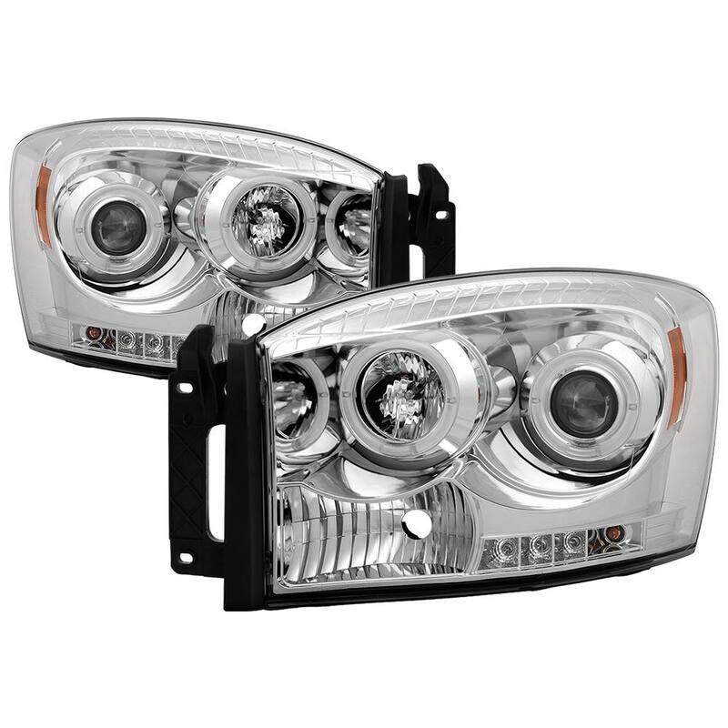 Spyder Auto Dodge Ram 1500 06-08 / Ram 2500/3500 06-09 Projector Headlights - LED Halo - LED ( Replaceable LEDs ) - Chrome - 5010018