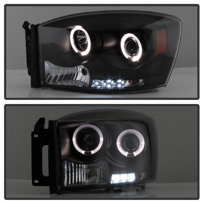 Spyder Auto Dodge Ram 1500 06-08 / Ram 2500/3500 06-09 Projector Headlights - LED Halo - LED ( Replaceable LEDs ) - Black - 5010001