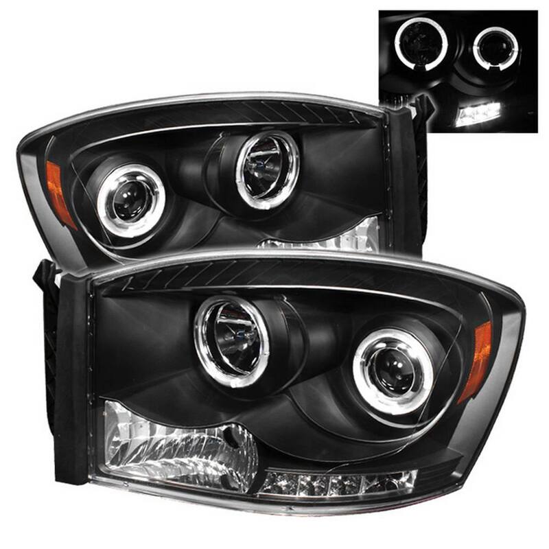 Spyder Auto Dodge Ram 1500 06-08 / Ram 2500/3500 06-09 Projector Headlights - LED Halo - LED ( Replaceable LEDs ) - Black - 5010001