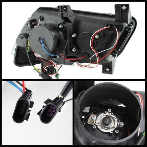 Spyder Auto Dodge Charger 11-14 Projector Headlights - Halogen Model Only- Light Tube DRL - Black - 5074188