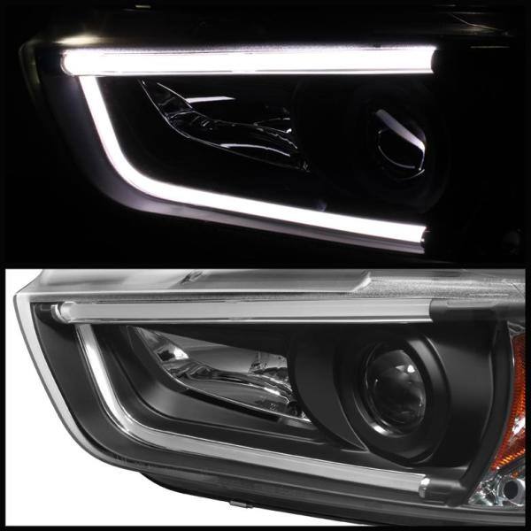 Spyder Auto Dodge Charger 11-14 Projector Headlights - Halogen Model Only- Light Tube DRL - Black - 5074188