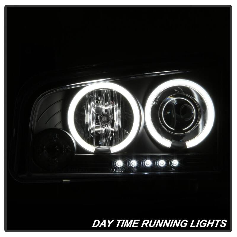 Spyder Auto Dodge Charger 06-10 Projector Headlights - Halogen Model Only- CCFL Halo - LED ( Replaceable LEDs ) - Black - 5009715