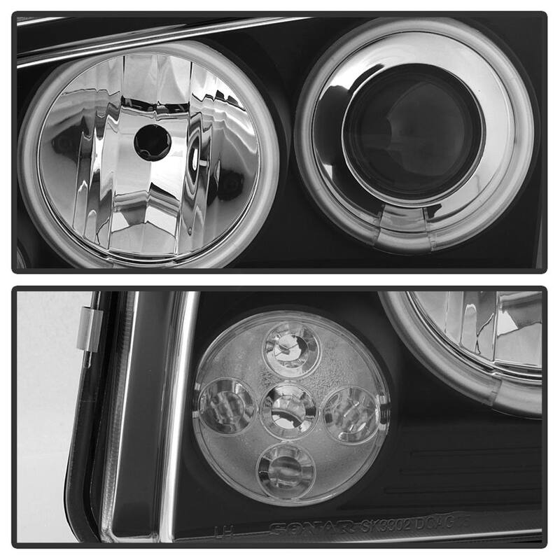 Spyder Auto Dodge Charger 06-10 Projector Headlights - Halogen Model Only- CCFL Halo - LED ( Replaceable LEDs ) - Black - 5009715