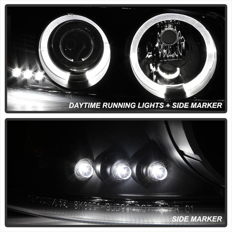 Spyder Auto GMC Sierra 1500/2500/3500 99-06 / GMC Sierra Denali 02-07 / Projector Headlights - LED Halo- Black - 5009357