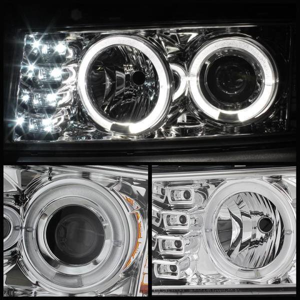 Spyder Auto Chevy Colorado 04-12 / GMC Canyon 04-12 Projector Headlights - Halogen Model Only - LED Halo - Chrome - 5074157