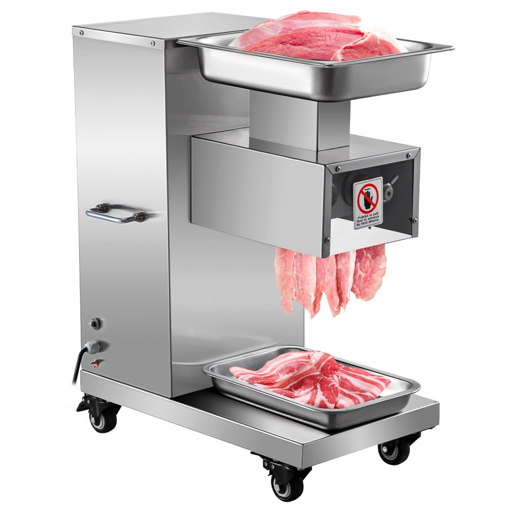 VEVOR 110V Commercial Meat Cutter Machine 1100LB/H Electric Meat Cutting Machine 750W Commercial Meat Slicer 3mm Blade Restaurant Food Slicer Stainless Steel For Kitchen Restaurant Supermarket - QPJLS3MM000000001V1