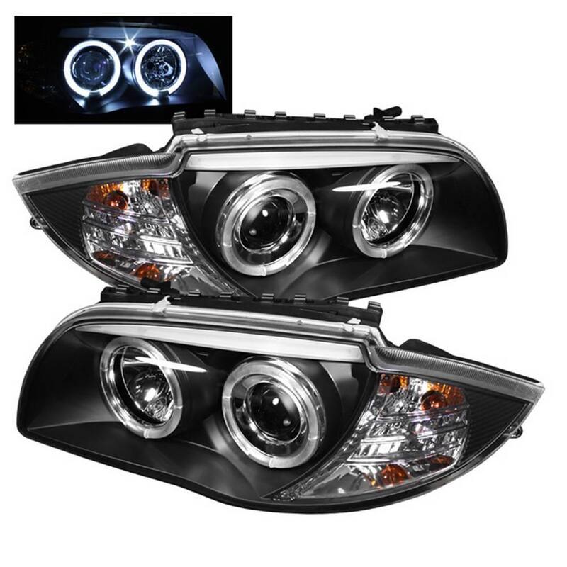 Spyder Auto BMW E87 1-Series 08-11 Projector Headlights - LED Halo - Black - High H1 (Included) - Low H7 (Included) - 5008985