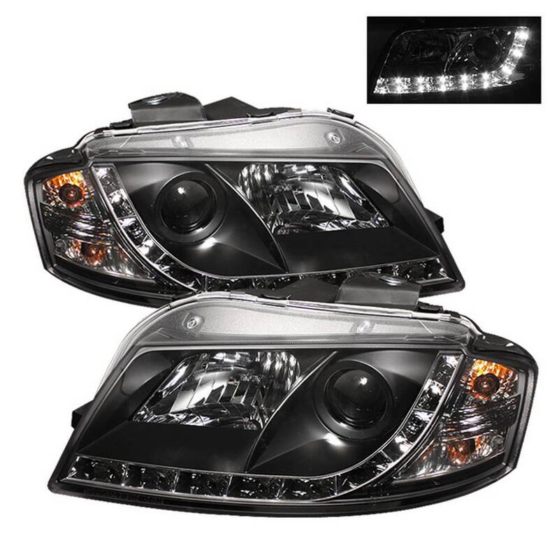 Spyder Auto Audi A3 06-08 Projector Headlights - Halogen Model Only ( Not Compatible With Xenon/HID Model ) - DRL - Black - 5008510