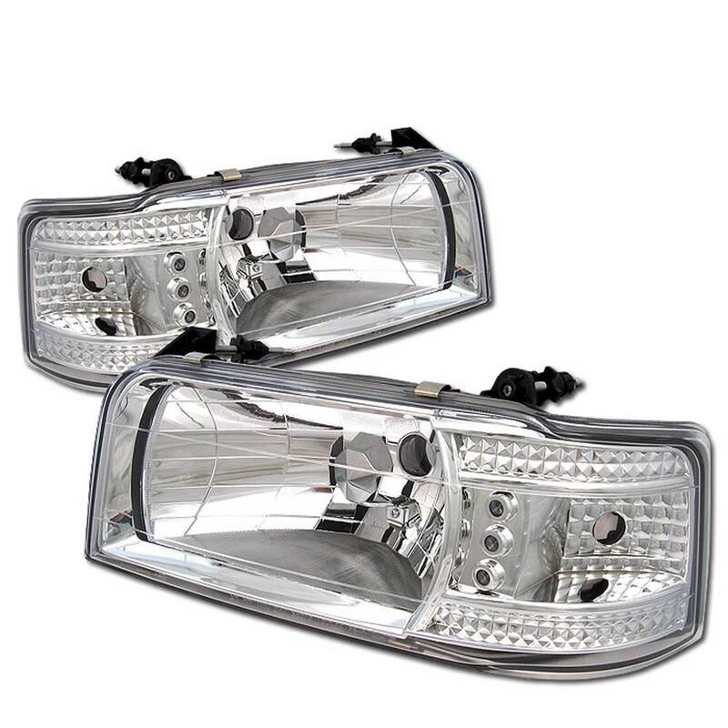 Spyder Auto Ford F150 92-96 / Ford Bronco 92-96 1PC LED ( Replaceable LEDs ) Crystal Headlights - Chrome - 5012500