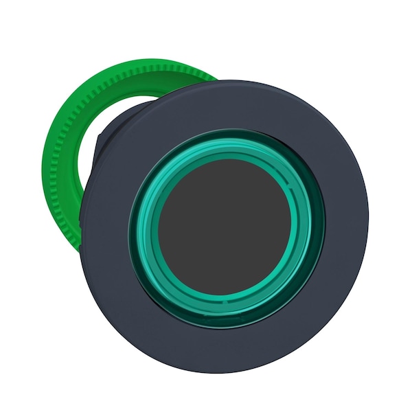 Schneider Electric Cabeza para botón pulsador iluminado, Harmony XB5, plástico, verde empotrado, 30mm, LED universal, anillo iluminado - ZB5FW933
