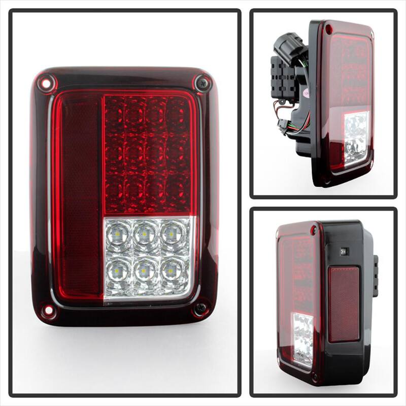 Spyder Auto Jeep Wrangler (JK JKU) 07-18 LED Tail Lights - Red Clear - 5070401