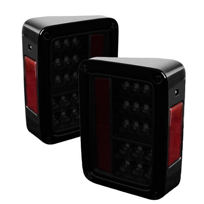 Spyder Auto Jeep Wrangler (JK JKU) 07-18 LED Tail Lights - Black Smoke - 5079978