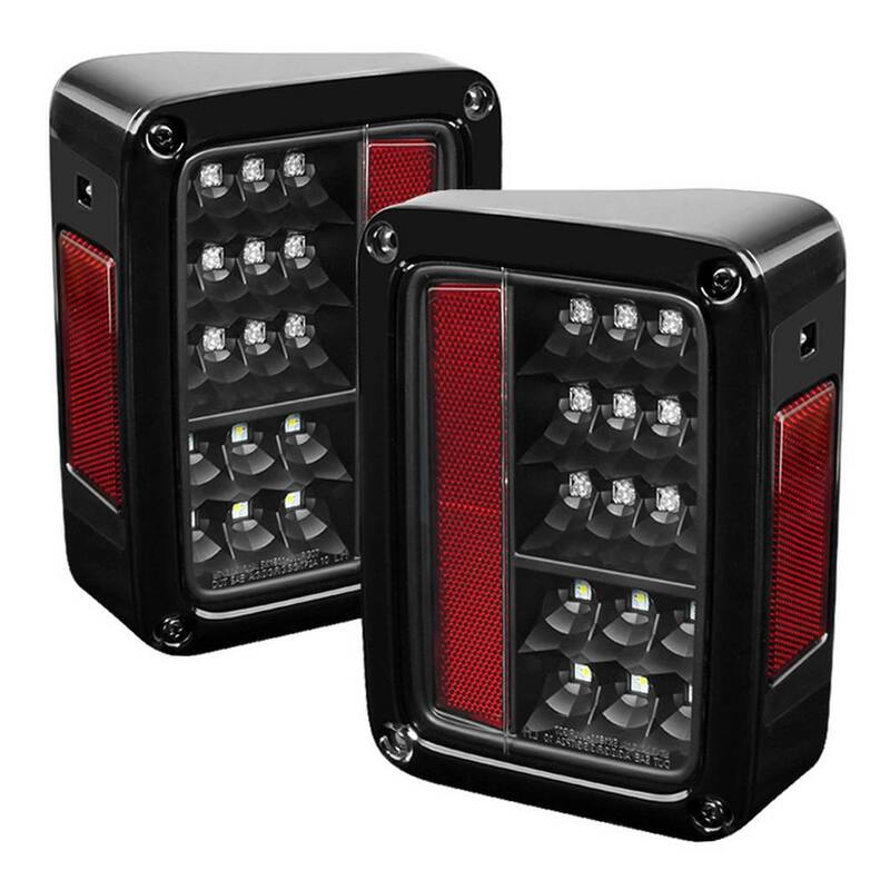 Spyder Auto Jeep Wrangler (JK JKU) 07-18 LED Tail Lights - Black - 5070395