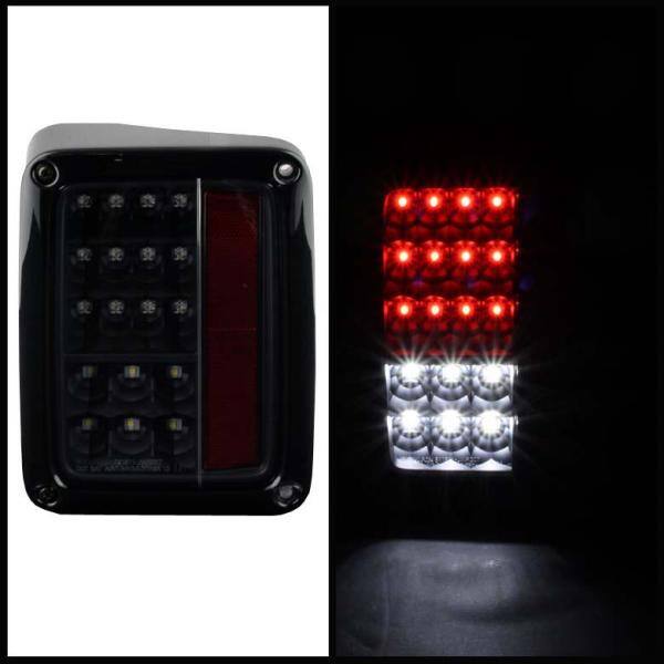 Spyder Auto Jeep Wrangler (JK JKU) 07-18 LED Tail Lights - Black - 5070395