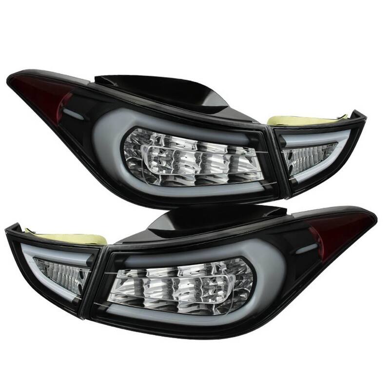 Spyder Auto Hyundai Elantra 11-13 Light Bar LED Tail Lights - Black - 5072788