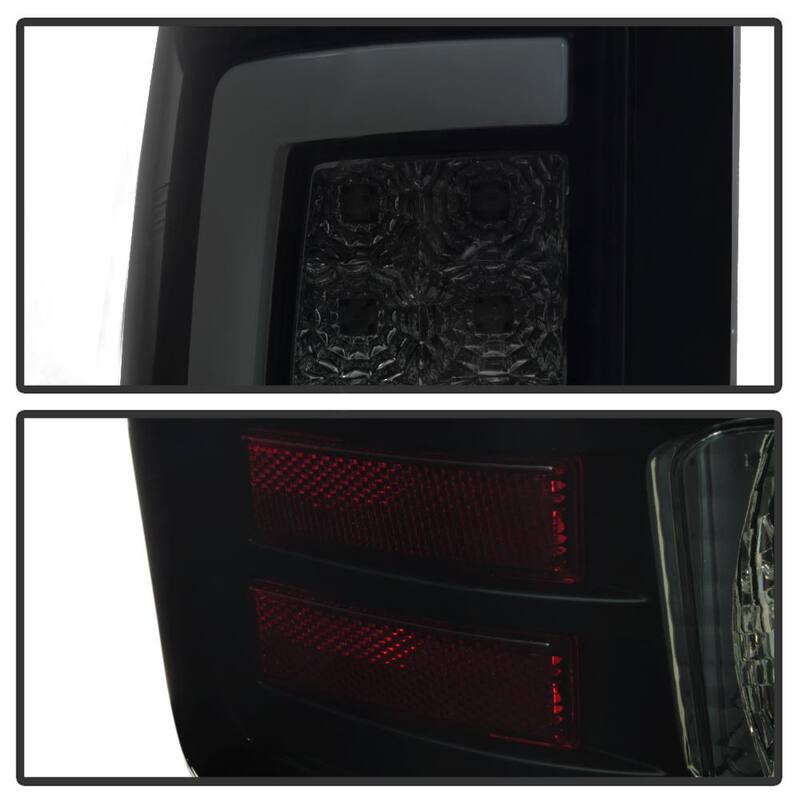 Spyder Auto GMC Sierra 1500 07-13 2500HD/3500HD 07-14(Doesn't fit 3500HD Dually Models) Ver2 Light Bar LED Tail Lights -Black Smoke - 5084750
