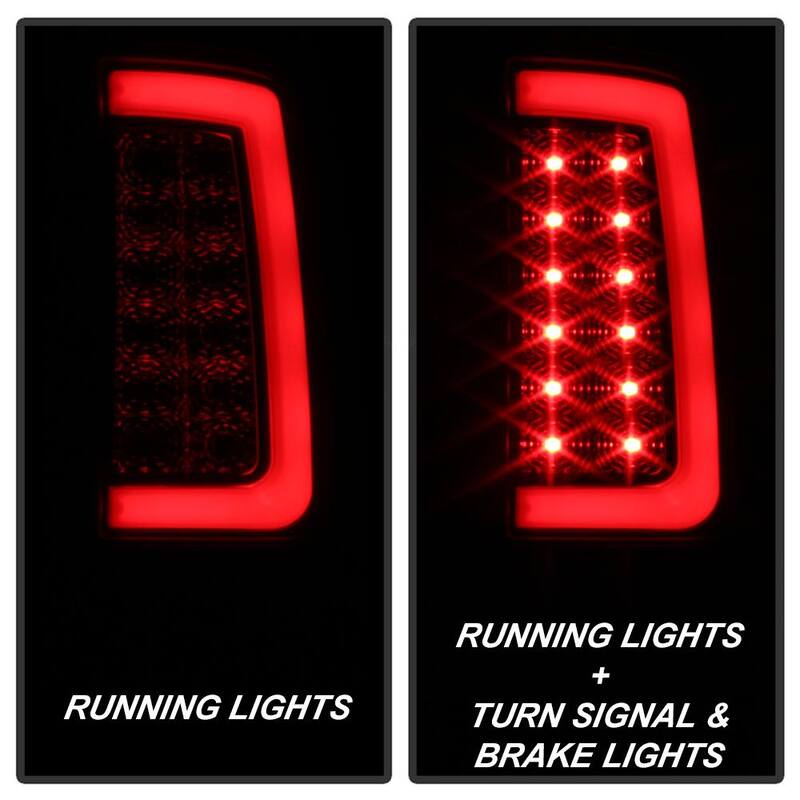 Spyder Auto GMC Sierra 1500 07-13 2500HD/3500HD 07-14(Doesn't fit 3500HD Dually Models) Ver2 Light Bar LED Tail Lights -Black Smoke - 5084750