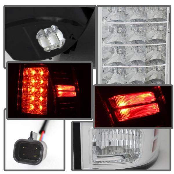 Spyder Auto Dodge Ram 1500 13-18 / Ram 2500/3500 13-18 LED Tail Lights -( Not Compatible With Incandescent Model ) - Chrome - 5077523