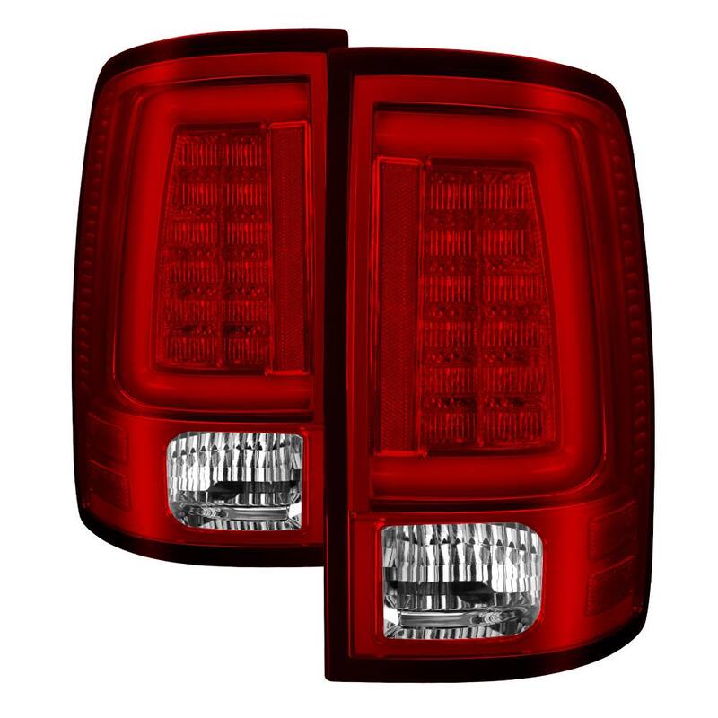 Spyder Auto Dodge Ram 1500 09-18 / Ram 2500/3500 10-18 Light Bar LED Tail Lights -( Not Compatible With LED Model ) - Red Clear - 5084040