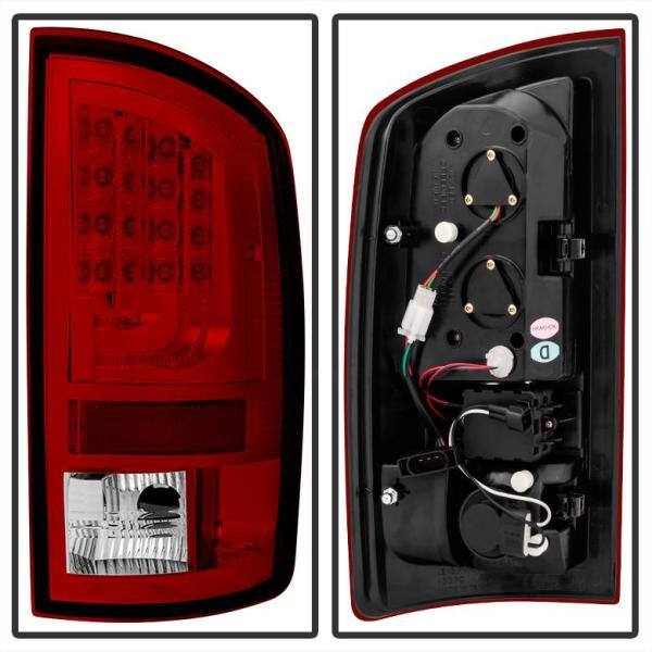 Spyder Auto Dodge Ram 07-08 1500 / Ram 07-09 2500/3500 Version 2 LED Tail Lights - Red Clear - 5081971