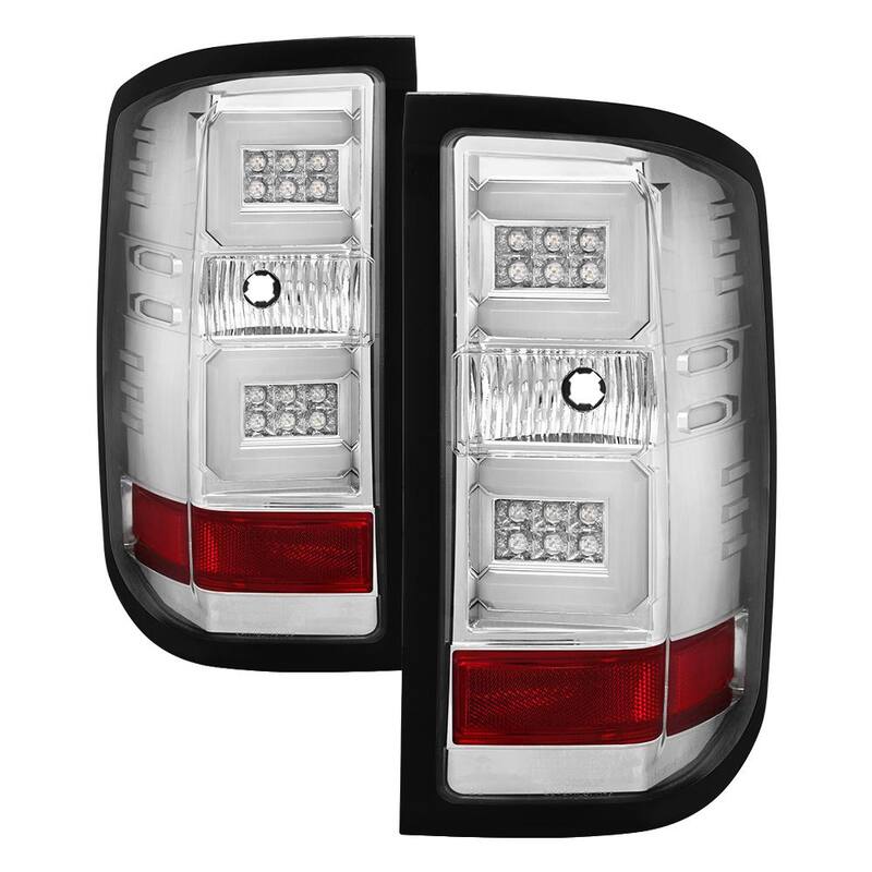 Spyder Auto Chevy Silverado 2016-2017 (will Only Work With Factory LED Type) Light Bar LED Tail Lights - Chrome - 5083746