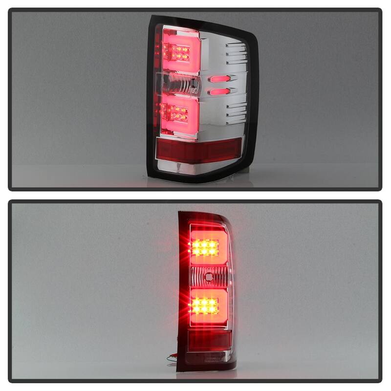 Spyder Auto Chevy Silverado 2016-2017 (will Only Work With Factory LED Type) Light Bar LED Tail Lights - Chrome - 5083746