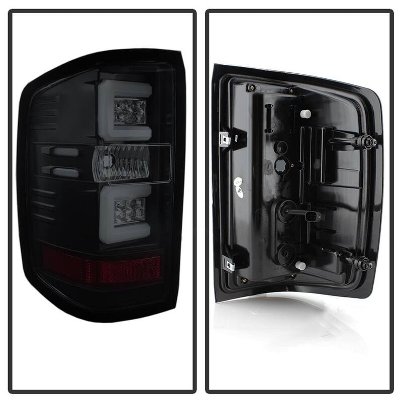 Spyder Auto Chevy Silverado 2016-2017 (will Only Work With Factory LED Type) Light Bar LED Tail Lights - Black Smoke - 5083739