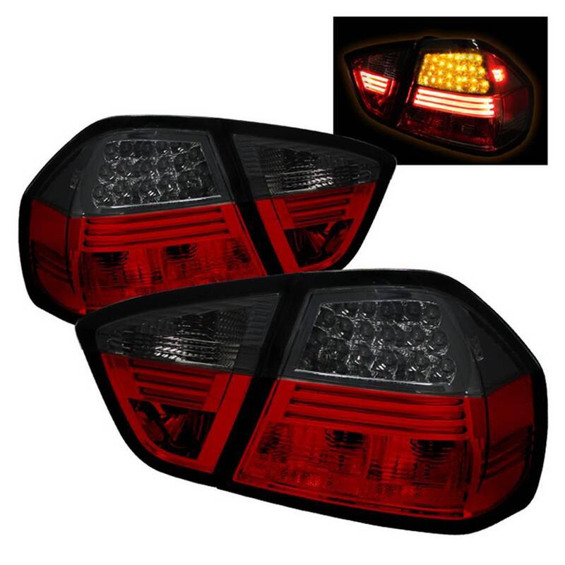 Spyder Auto BMW E90 3-Series 06-08 4Dr LED Tail Lights - Red Smoke - 5000910