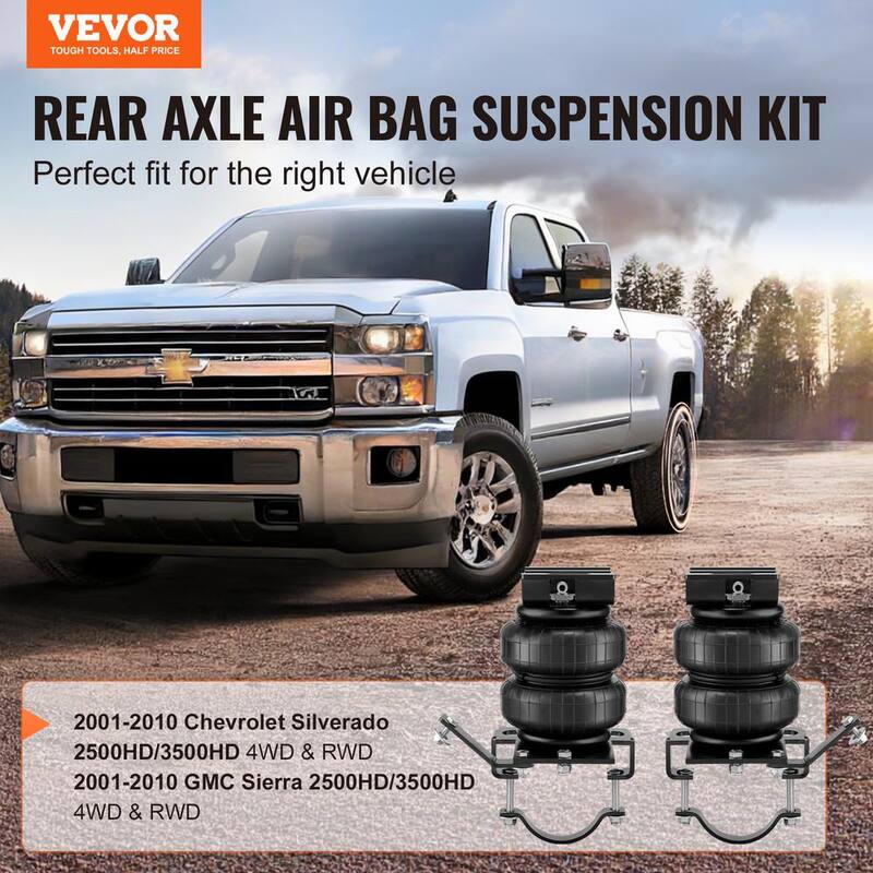 VEVOR Air Bag Suspension Kit, Air Springs Suspension Bag Kit Compatible with 2001-2010 Chevrolet Silverado 2500/3500HD - AQQNXJTJ5000LZTJMV0