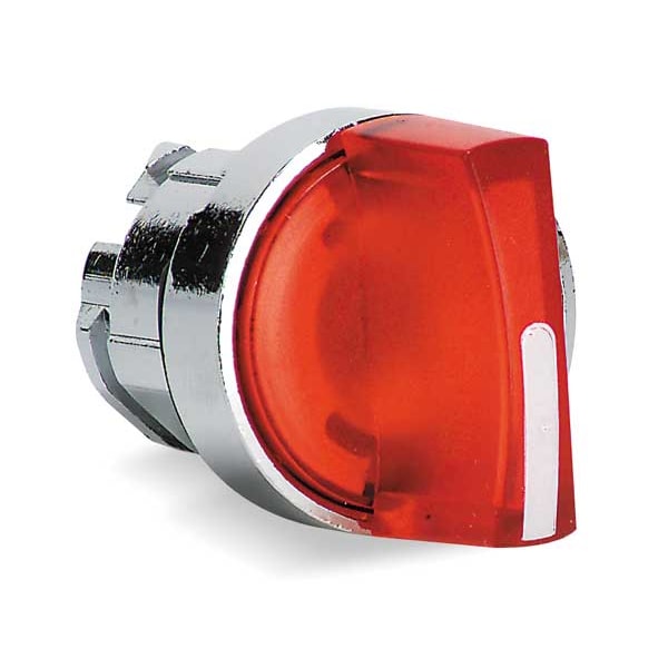 Schneider Electric Interruptor Selector Iluminado, 2 Posiciones, 22mm, Rojo - ZB4BK1443