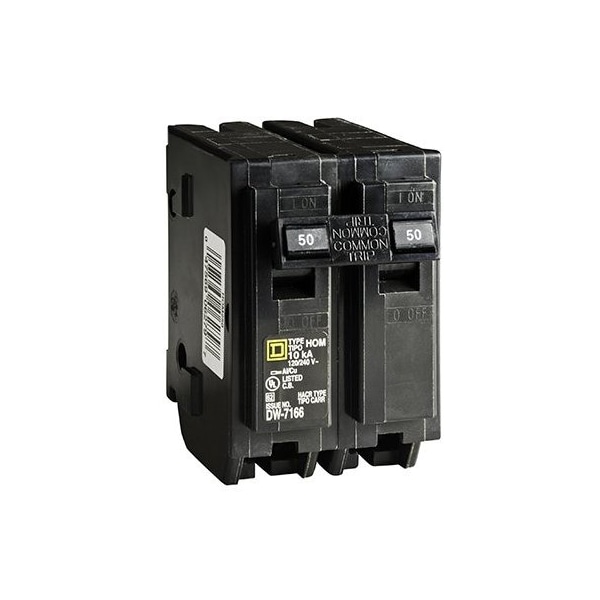 Square D Circuit Breaker, HOM Series, 50A, 2 Pole, 120/240V AC, 10kA - HOM250C
