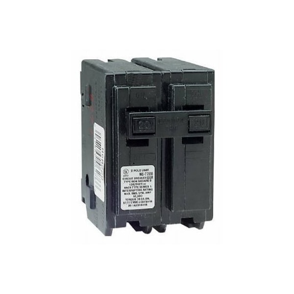 Square D Circuit Breaker, HOM Series, 20A, 2 Pole, 120/240V AC, 10kA - HOM220C