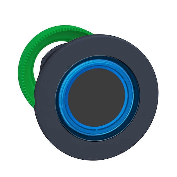 Schneider Electric Cabeza para botón pulsador iluminado, Harmony XB5, plástico, azul empotrado, 30mm, LED universal, anillo iluminado - ZB5FW963