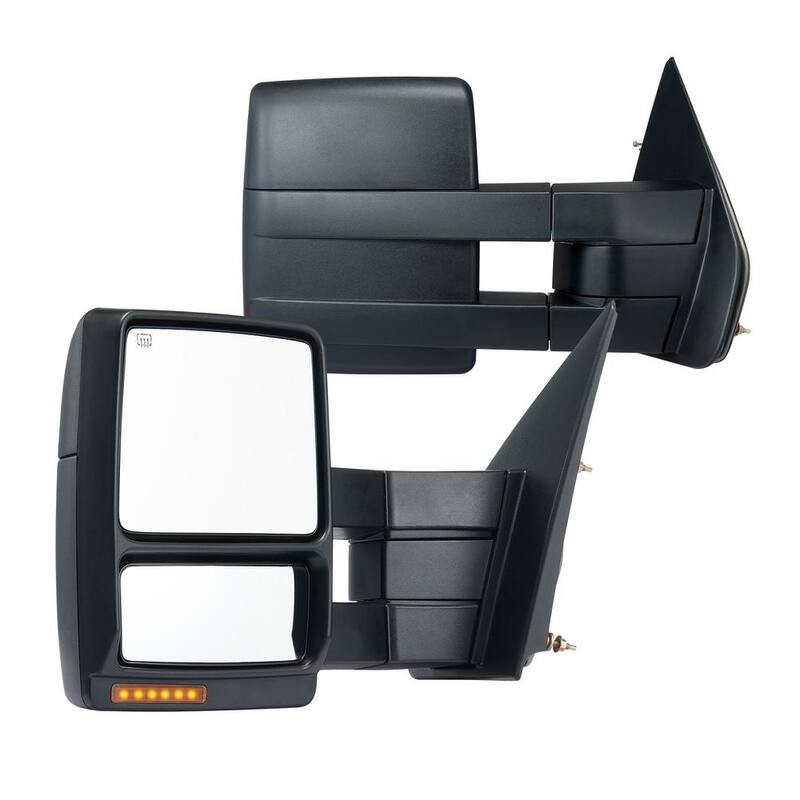 VEVOR Towing Mirrors Pair for 2004-2014 Ford F150 with Light Manual Controlling Telescoping Folding Heating Defrost - QYJHZKFTF150F9C68V9