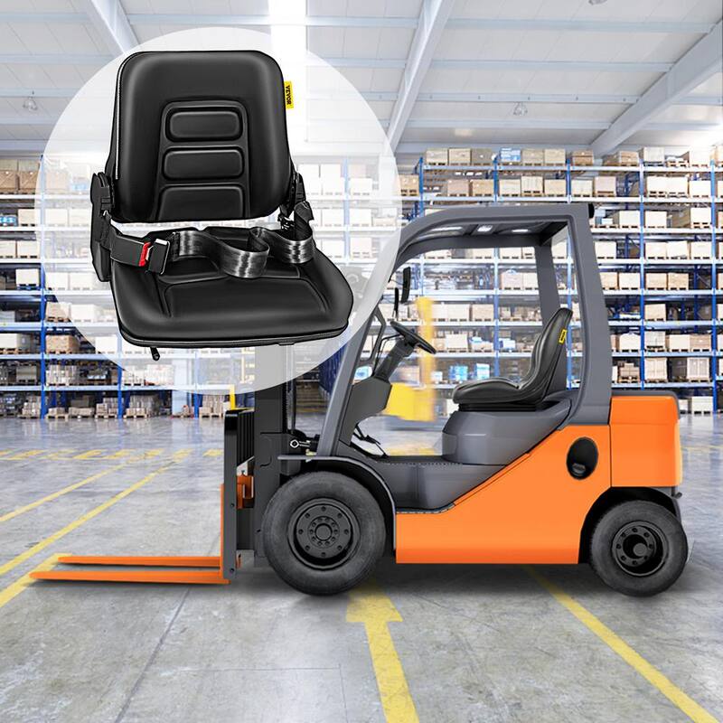 VEVOR Universal Adjustable Forklift Seat with Safety Belt Full Suspension Seat Replacement for Heavy Mechanical Seat - QCZYPJYS2CCZYAQD1V0