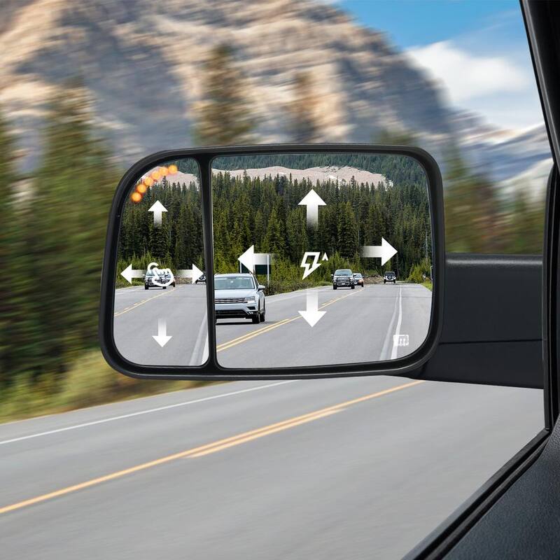 VEVOR Towing Mirrors Pair Set for 2009-2023 Dodge Ram 1500 2500 3500 with Ligh Manual Controlling Flipping Folding Black - QYJHZKDQGY15A1OUYV9