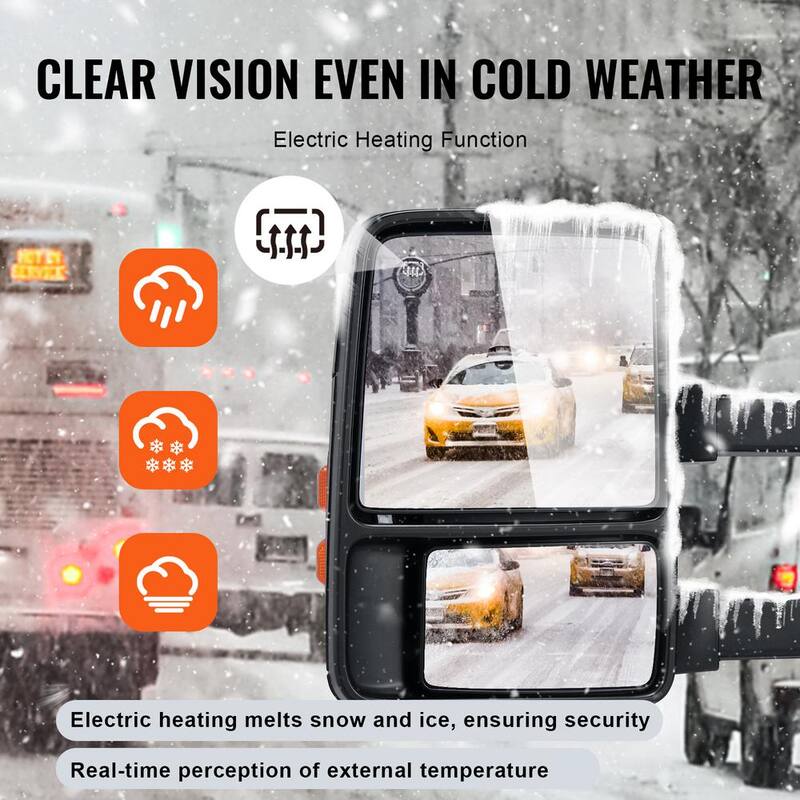 VEVOR Towing Mirrors Pair 2008-2016 Ford F250 F350 F450 F550 Manual Controlling Telescoping Folding Heating Defrost - QYJHZKFTF250VYPC4V9