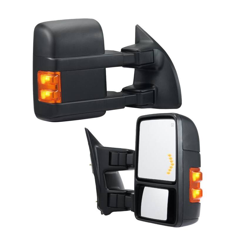 VEVOR Towing Mirrors Pair 2008-2016 Ford F250 F350 F450 F550 Manual Controlling Telescoping Folding Heating Defrost - QYJHZKFTF250VYPC4V9