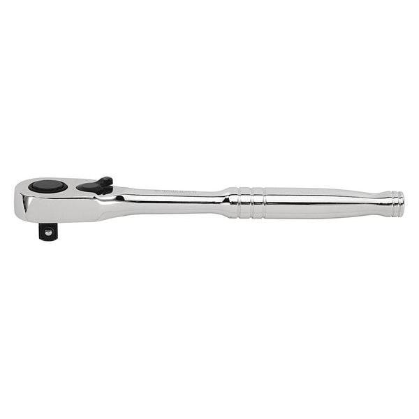 Stanley 1/4" Drive 52 Geared Teeth Pear Head Style Hand Ratchet, 6-1/8" L, Chrome Finish - 89-817