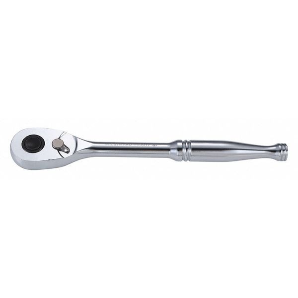 Westward 1/2" Drive 84 Geared Teeth Pear Head Style Hand Ratchet, 11" L, Chrome Finish - 440G17